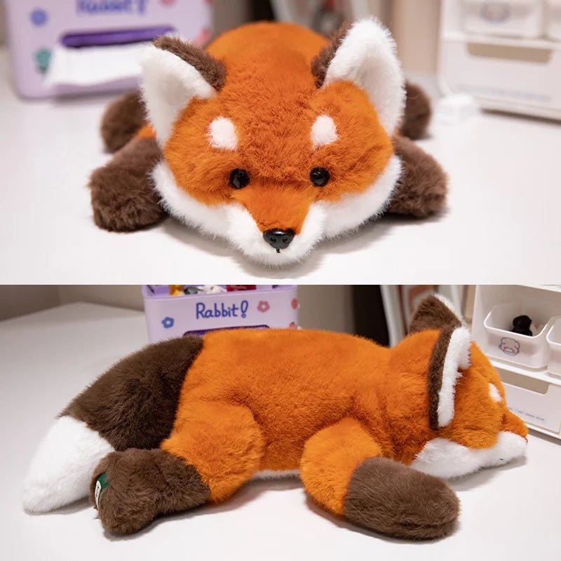 FOXGIGGLE Peluche morbido a forma di volpe — Forma coccolosa, consistenza confortevole