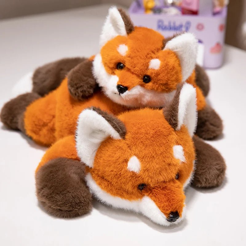 FOXGIGGLE Peluche morbido a forma di volpe — Forma coccolosa, consistenza confortevole