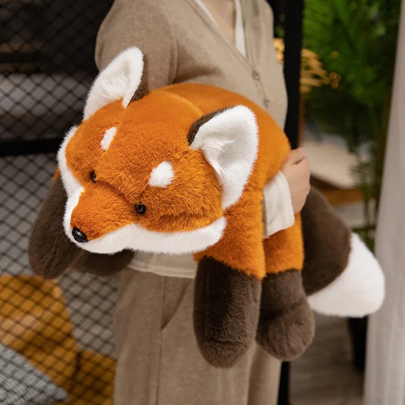 FOXGIGGLE Peluche morbido a forma di volpe — Forma coccolosa, consistenza confortevole