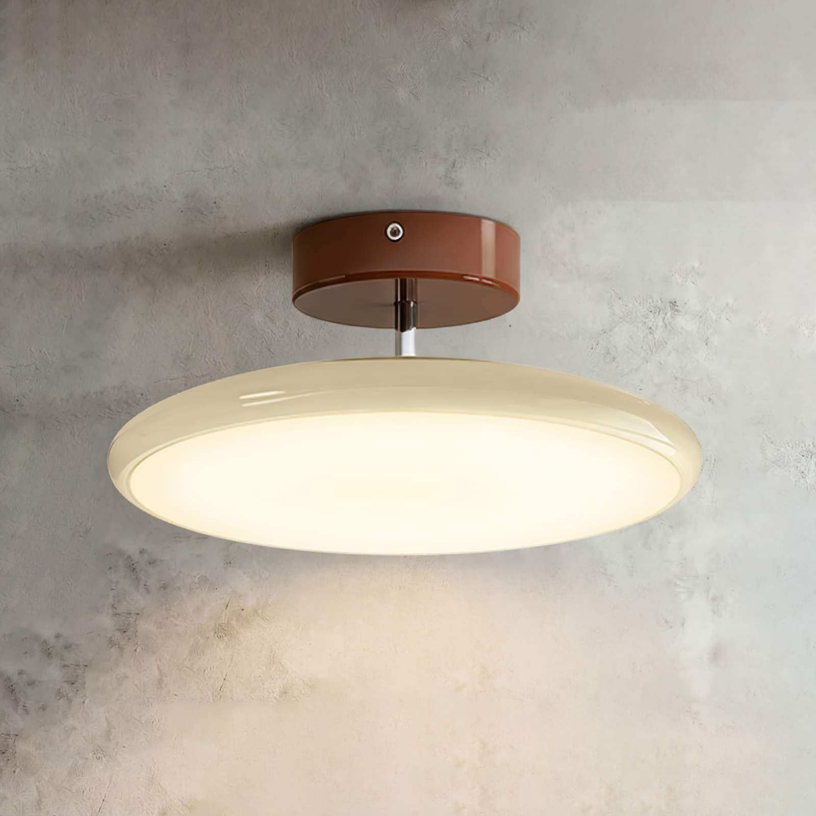 French Retro Cream Saucer Ceiling Lamp | wildoxy
