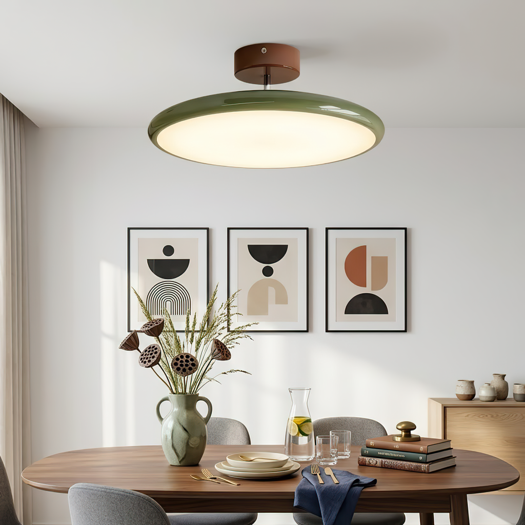 French Retro Cream Saucer Ceiling Lamp | wildoxy