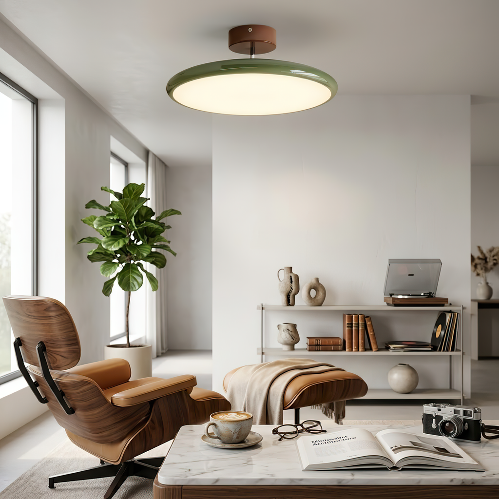 French Retro Cream Saucer Ceiling Lamp | wildoxy