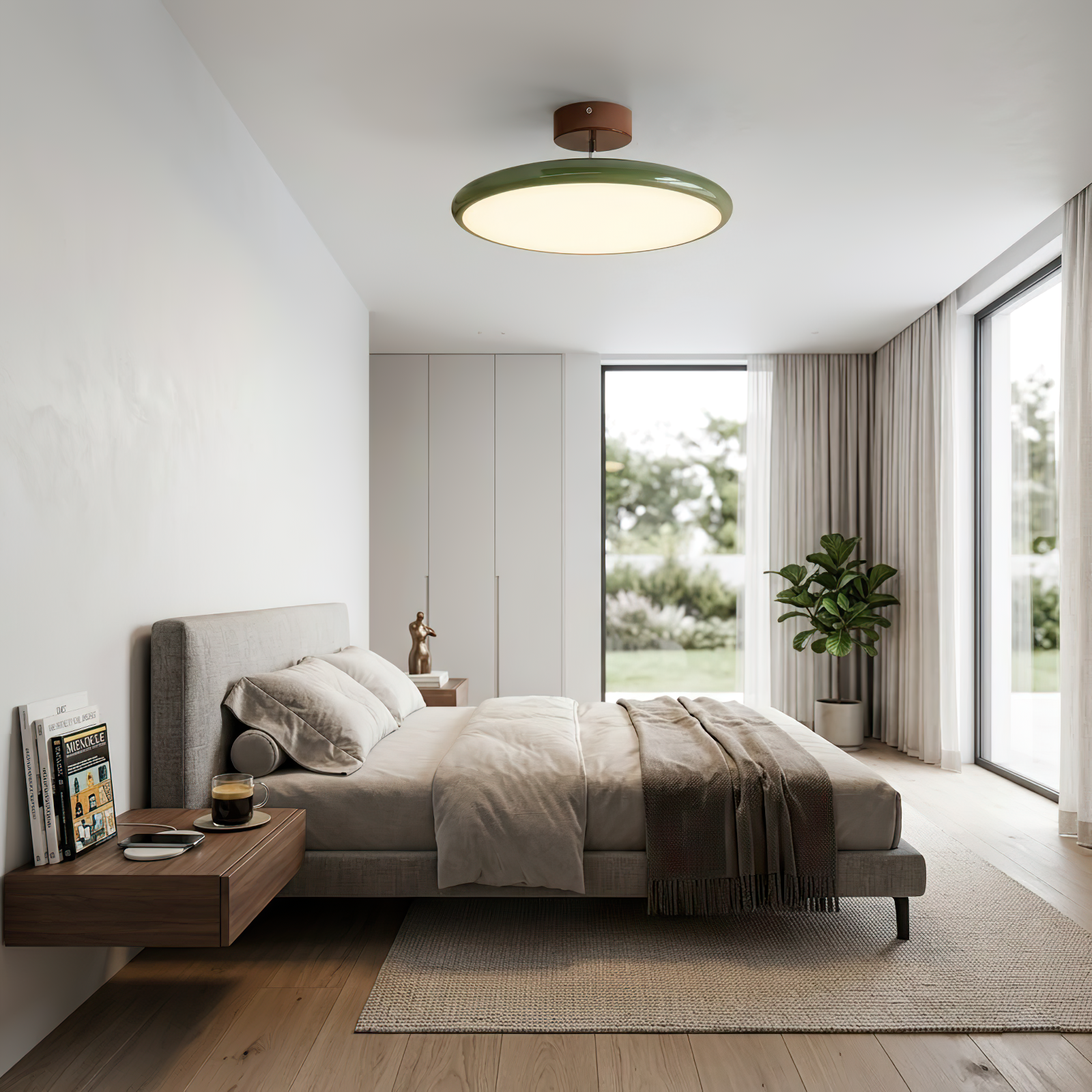 French Retro Cream Saucer Ceiling Lamp | wildoxy