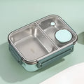 Thermische lunchbox van 850 ml roestvrij staal — lekvrij, 2 vakken