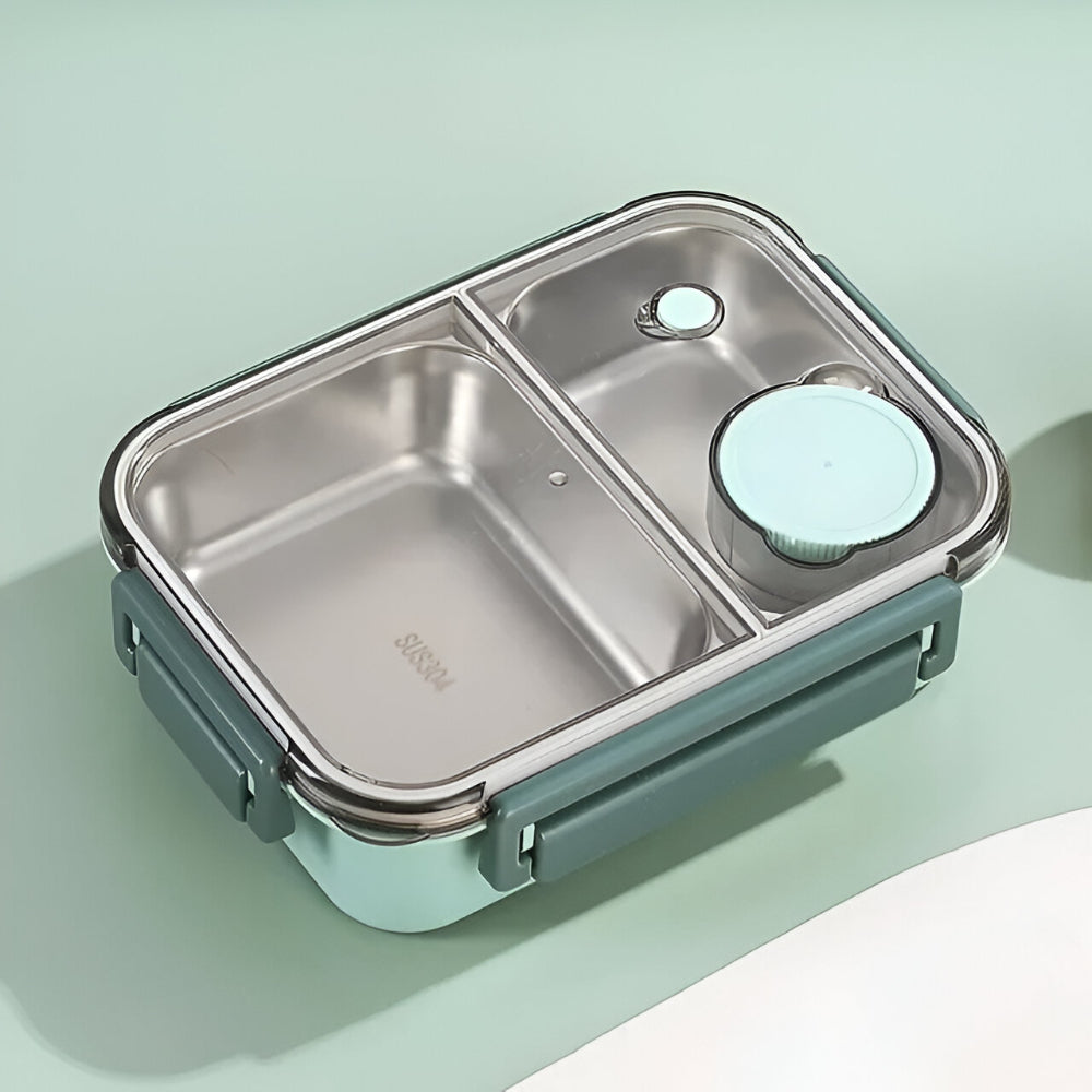 Thermische lunchbox van 850 ml roestvrij staal — lekvrij, 2 vakken