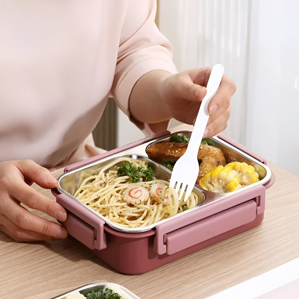 Thermische lunchbox van 850 ml roestvrij staal — lekvrij, 2 vakken