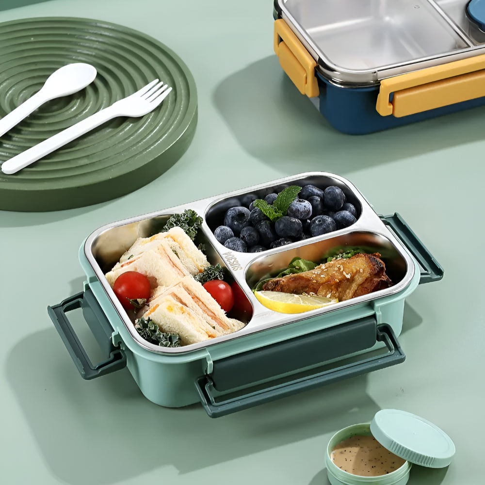 Thermische lunchbox van 850 ml roestvrij staal — lekvrij, 2 vakken