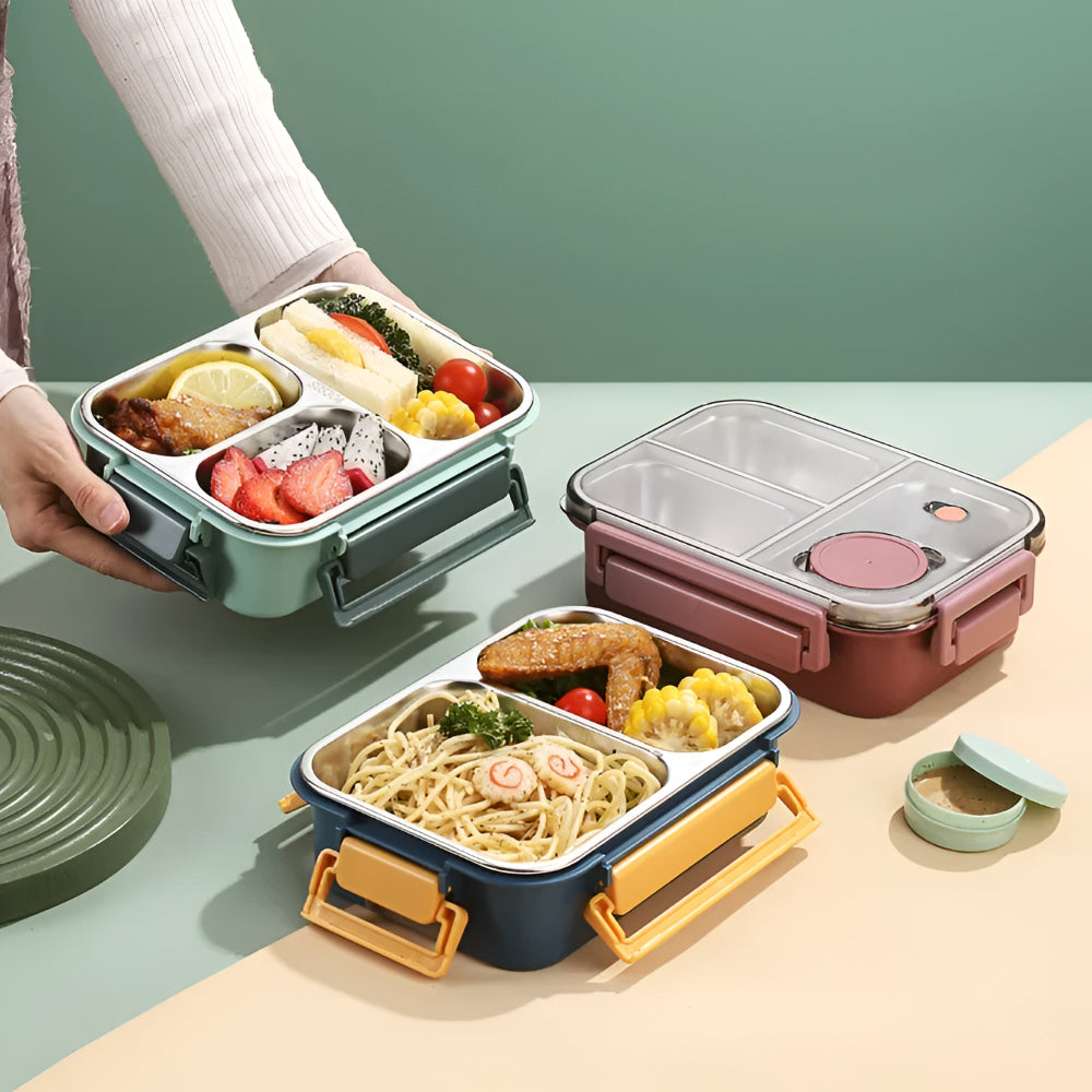 Thermische lunchbox van 850 ml roestvrij staal — lekvrij, 2 vakken