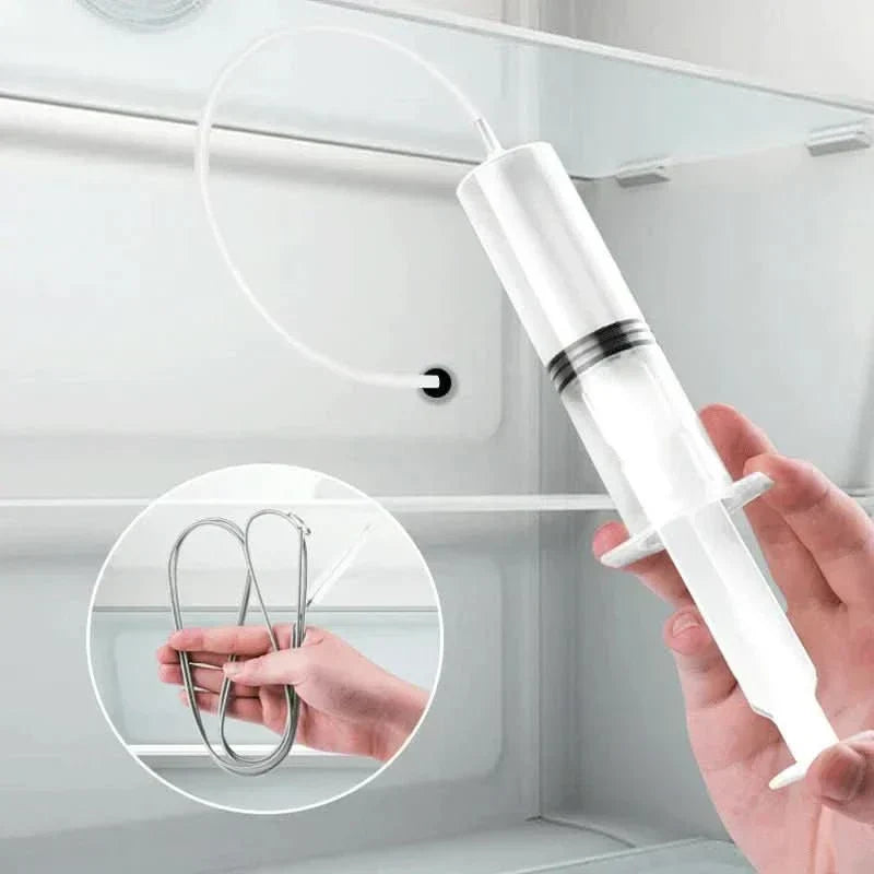 طقم تنظيف فتحة تصريف الثلاجة FridgeFresh Pro — أداة لفتح انسداد خط التصريف، وإزالة التراكمات والثلج