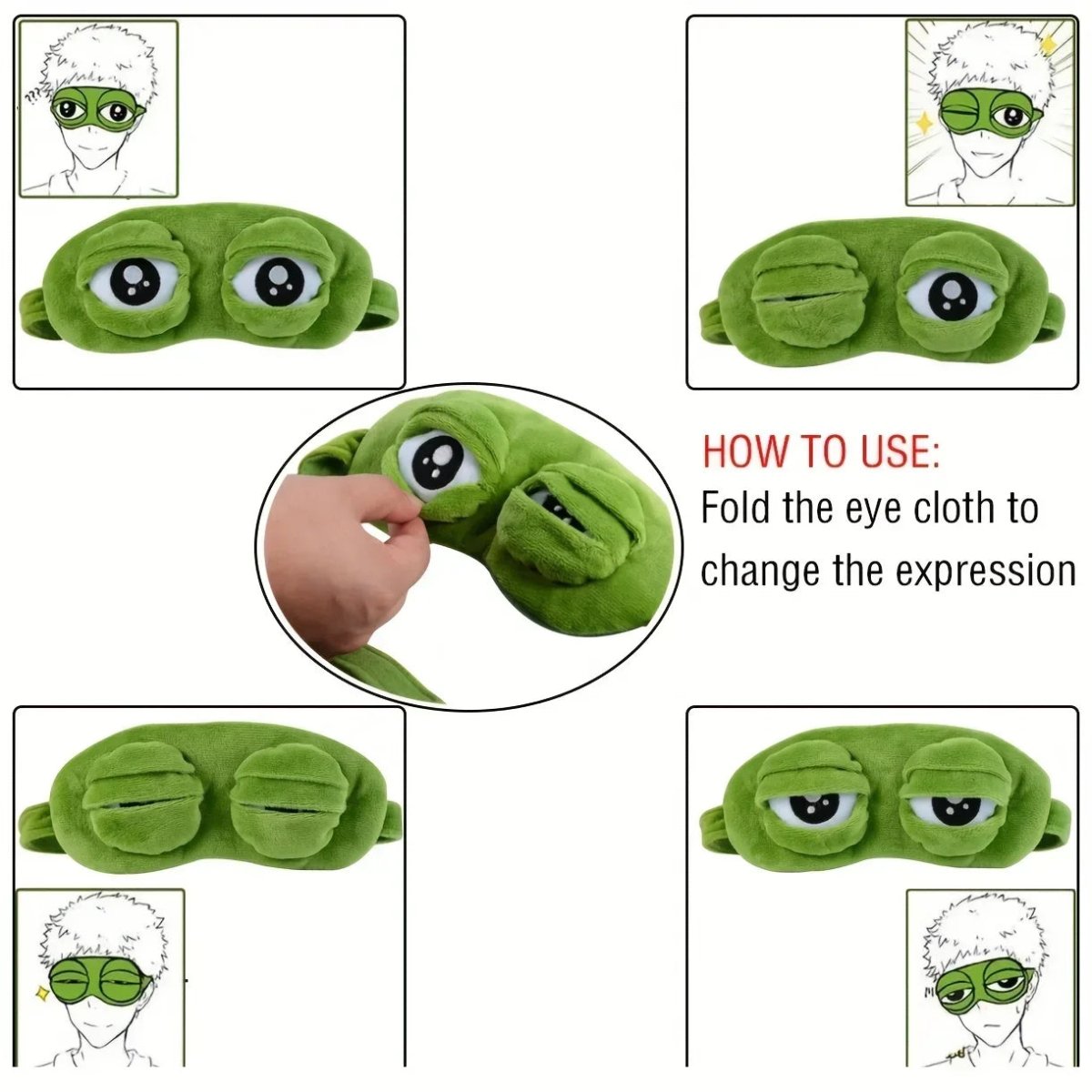 FROGZLEEP 3D maska na oči ve tvaru žabích očí — konturovaný tvar blokující světlo