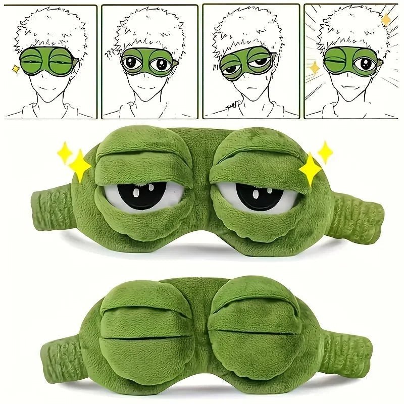 FROGZLEEP 3D maska na oči ve tvaru žabích očí — konturovaný tvar blokující světlo