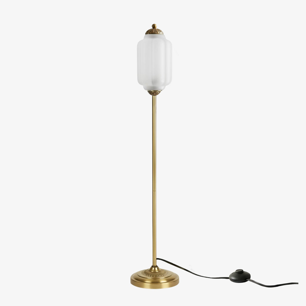 Glas-Stehlampe in Kürbisform — retro-inspirierter organischer Stil