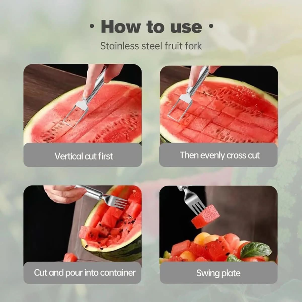 HandyFruit Pro handverktyg med dubbla blad — Inbyggt gaffelhandtag, säkert grepp