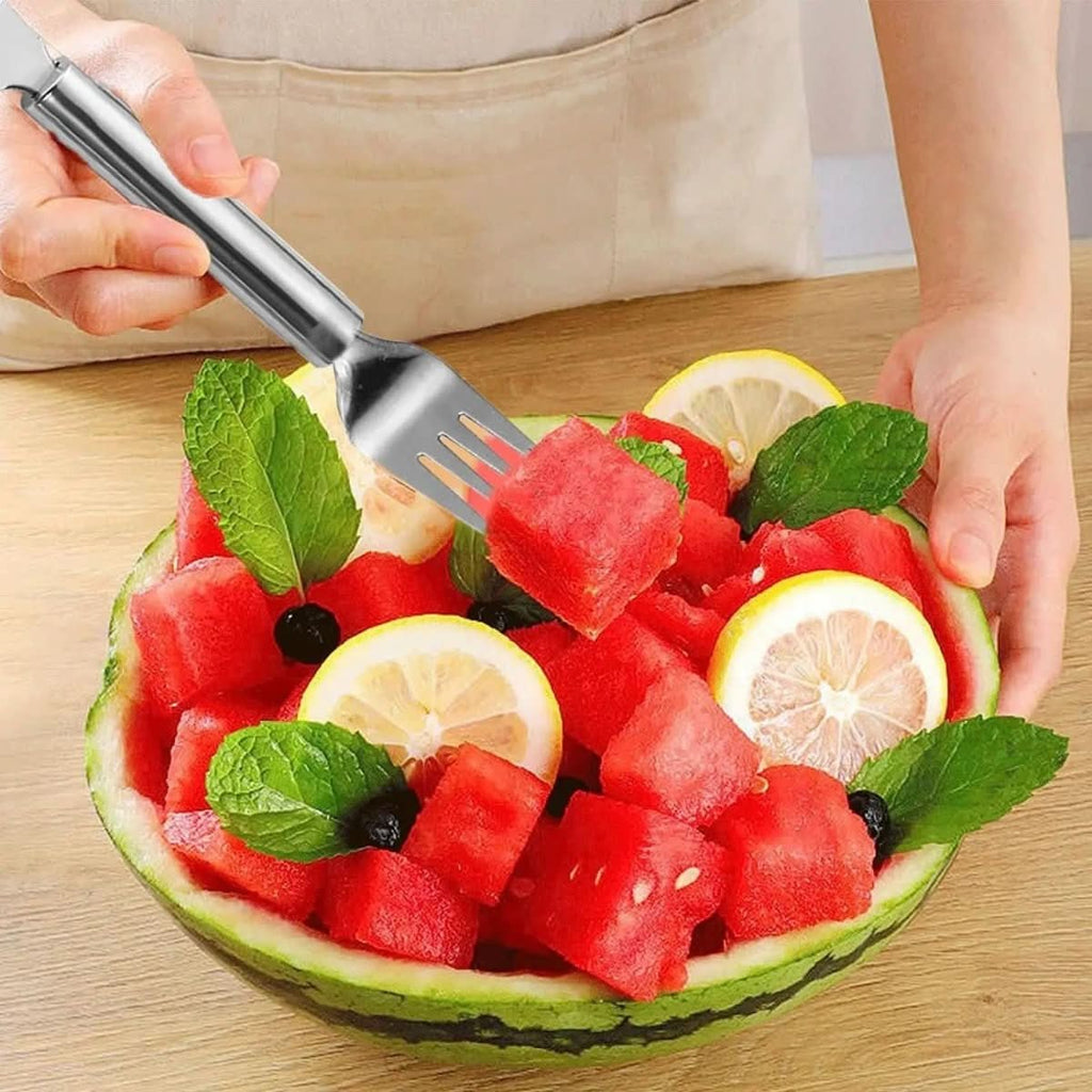 HandyFruit Pro handverktyg med dubbla blad — Inbyggt gaffelhandtag, säkert grepp