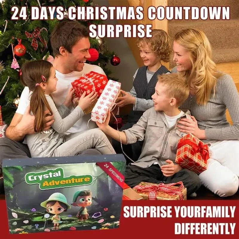 Kalendarz adwentowy z kamieniami szlachetnymi 2025 — kolekcja 24 naturalnych kryształów
