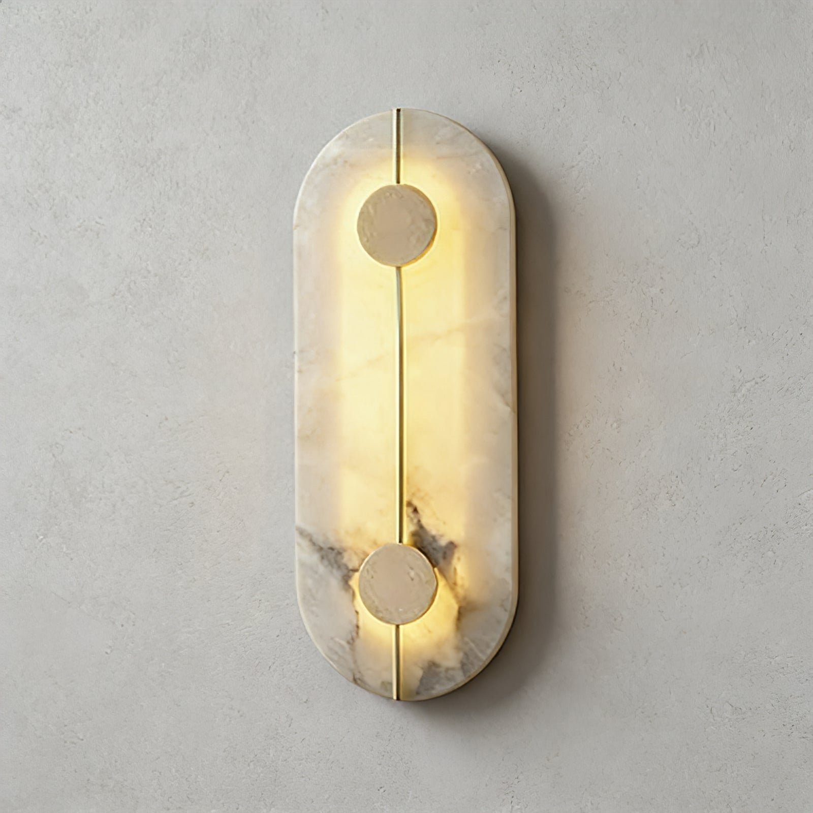 Geometric Capsule Natural Alabaster Wall Sconce | wildoxy
