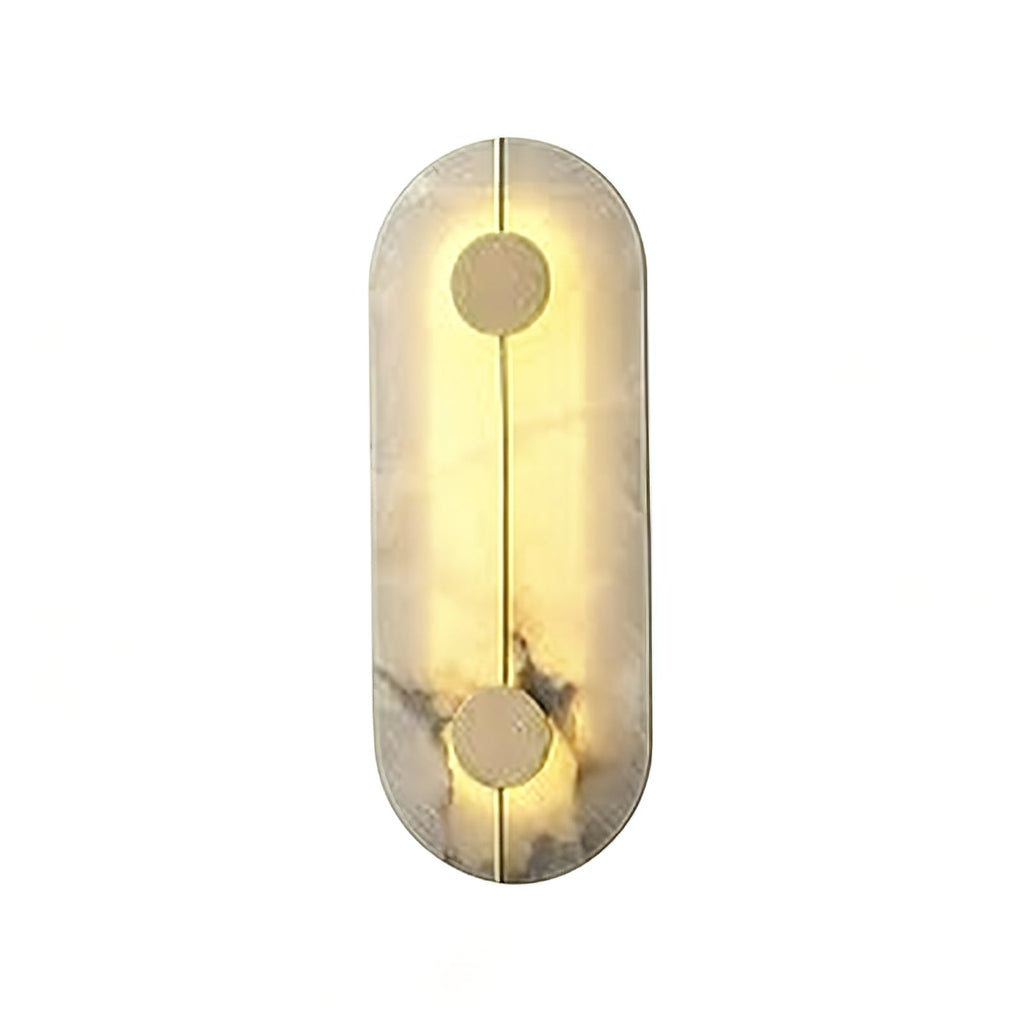 Geometric Capsule Natural Alabaster Wall Sconce | wildoxy