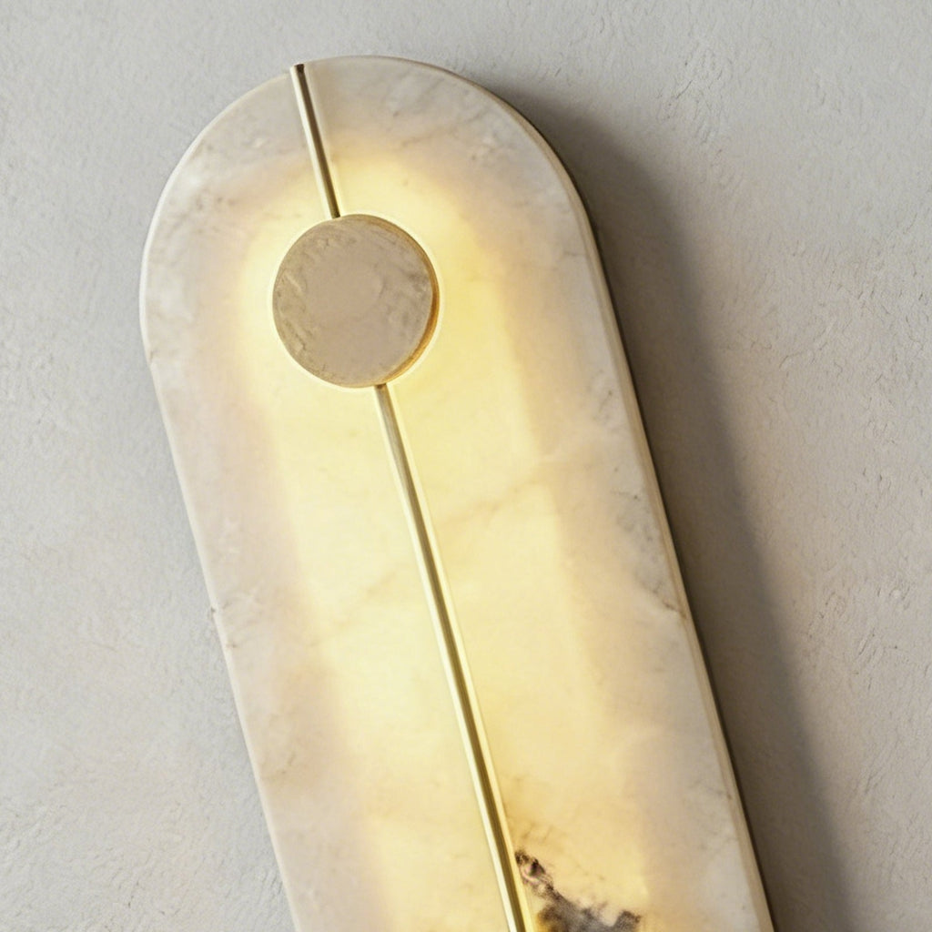Geometric Capsule Natural Alabaster Wall Sconce | wildoxy