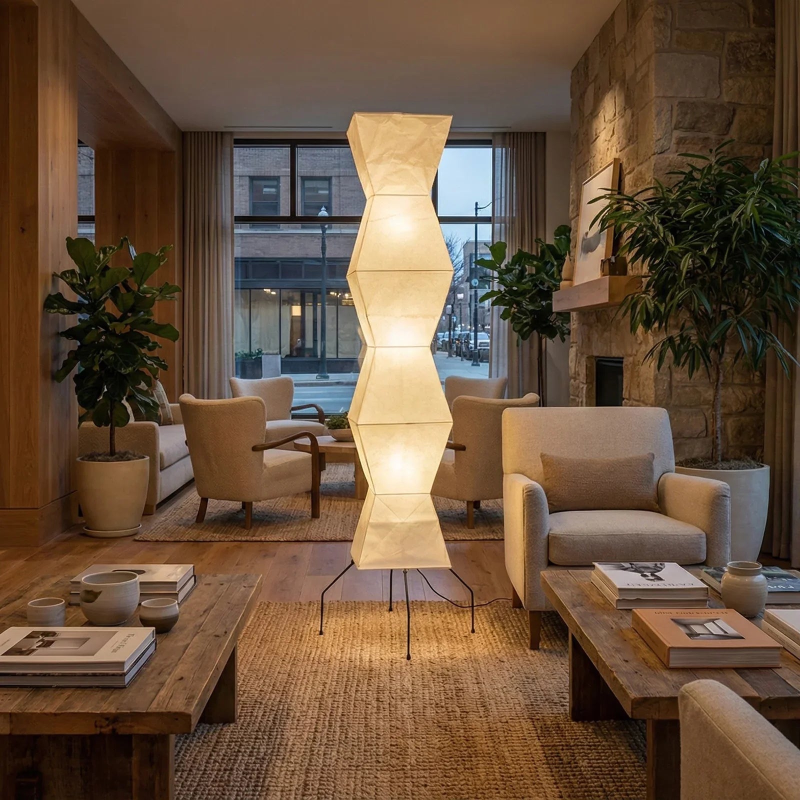 Akari Hourglass Shape UF4-L9 Floor Lamp | wildoxy