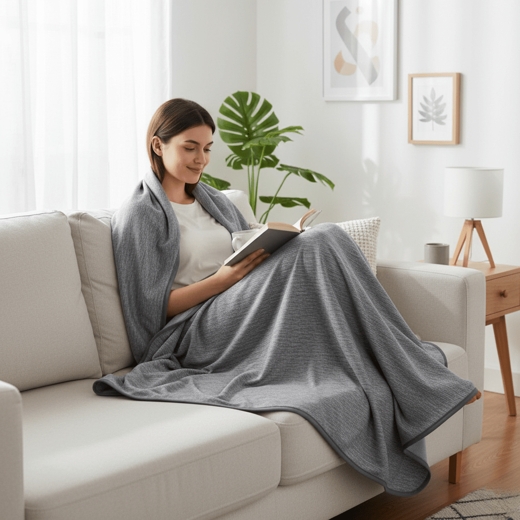 Glucilux Temperature-Regulating Cooling Blanket — Moisture-Wicking, Heat-Dispelling Design