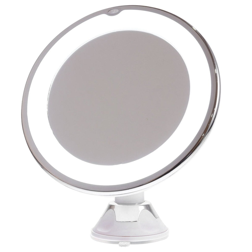 GlamZoom 10x LED Vanity Mirror — Clear Magnified View, Integrated Lighting