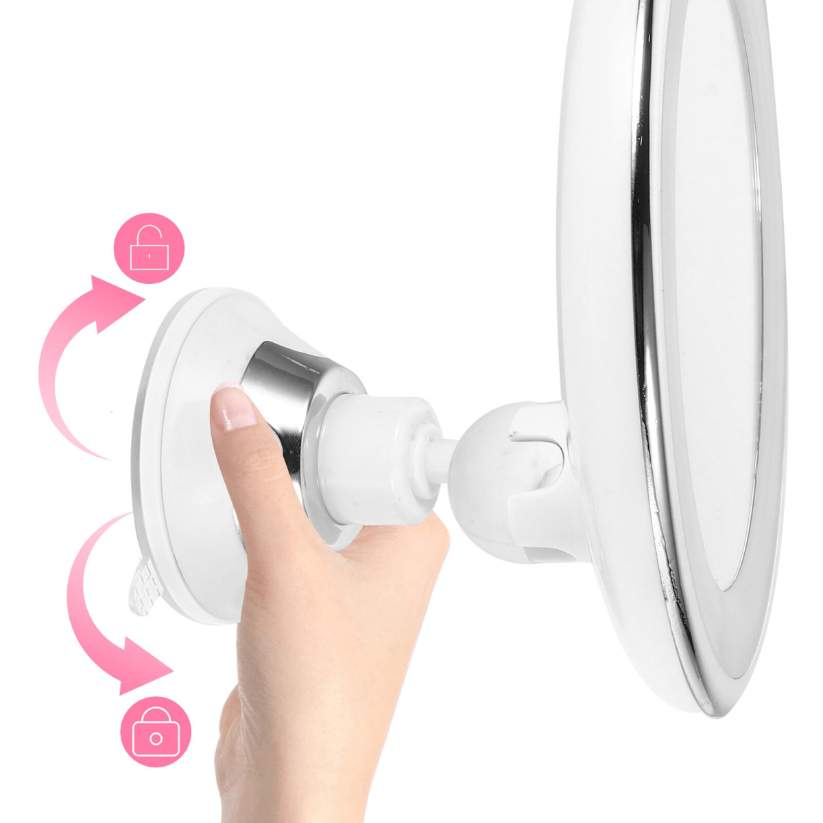 GlamZoom 10x LED Vanity Mirror — Clear Magnified View, Integrated Lighting