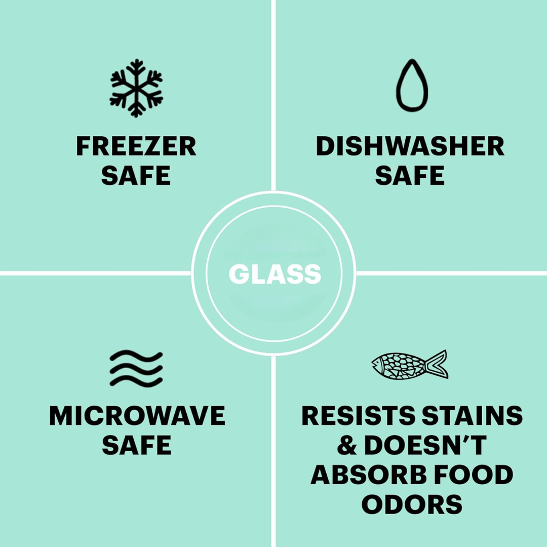 Glassker 12-Piece Glass Storage Containers — Airtight Lids