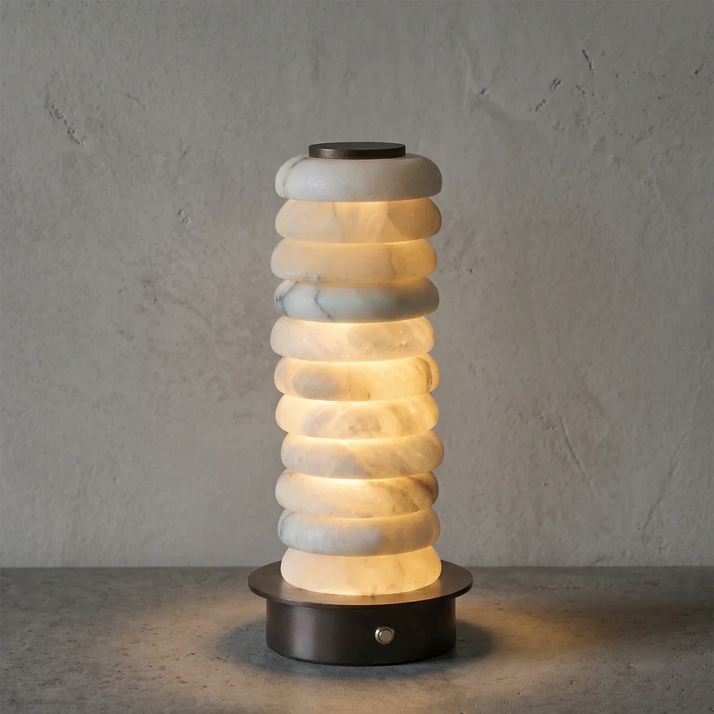 Multi-Tiered Alabaster Table Lamp | wildoxy