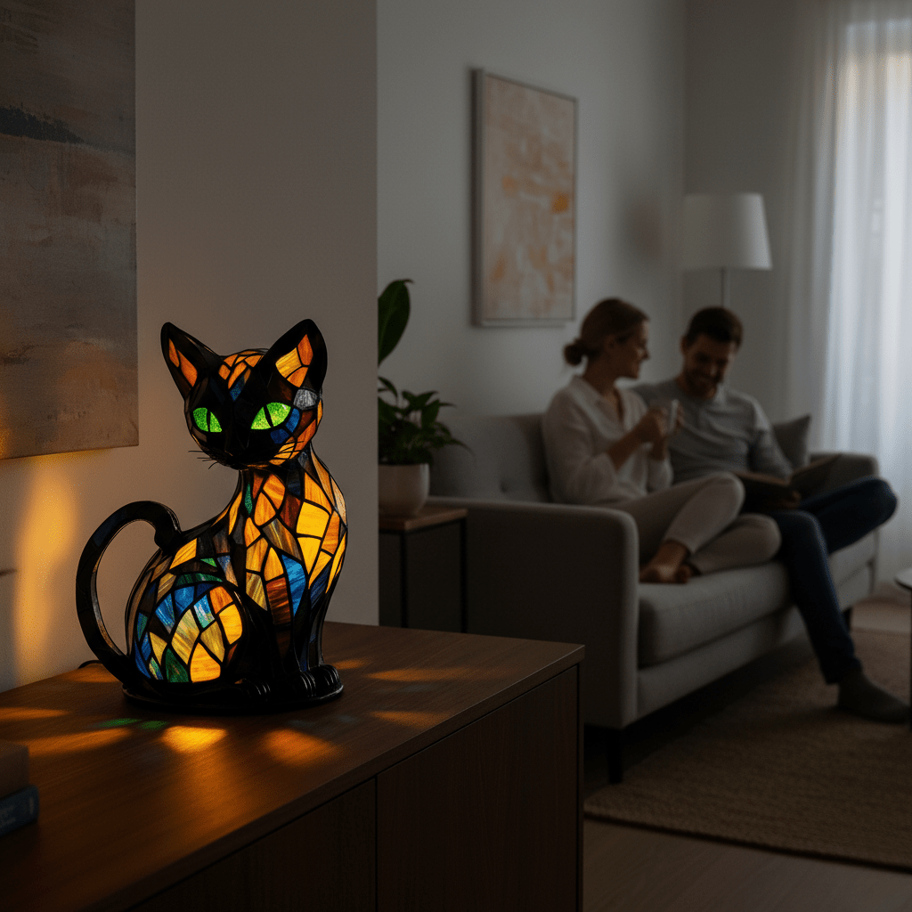GlowKitty kattennachtlampje — zachte ledgloed en speels silhouet