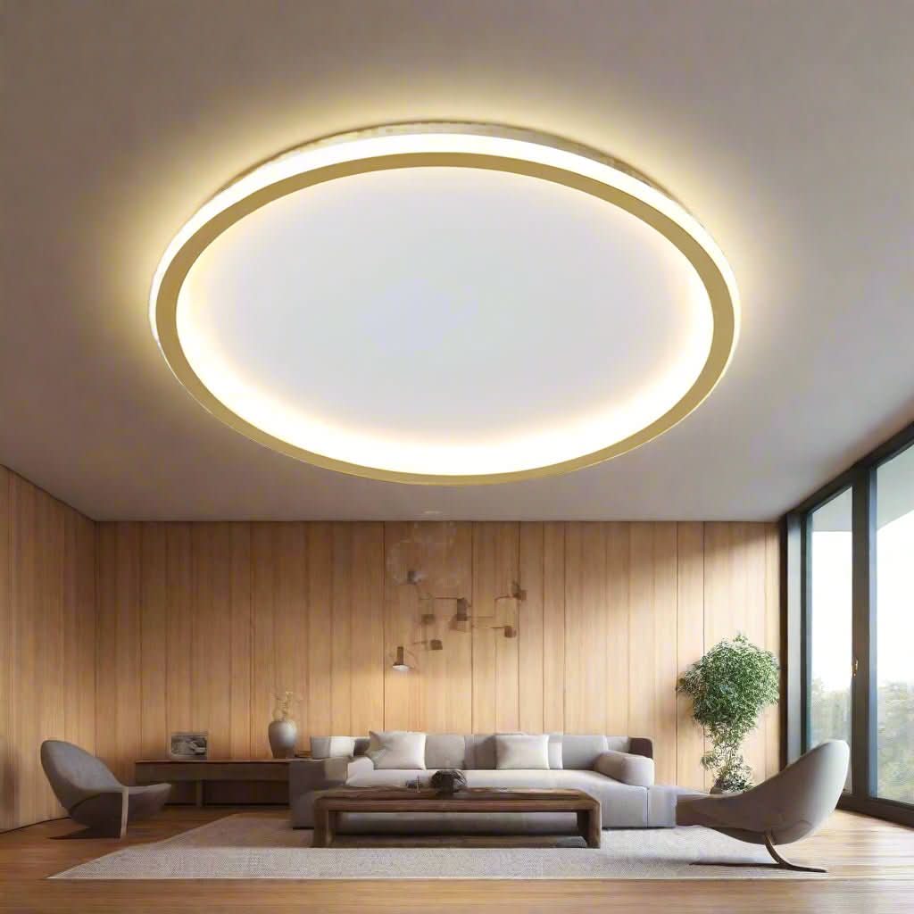 Glowlith nordisk LED-taklampe — avrundet, minimalistisk ramme, blendingsdempende optikk