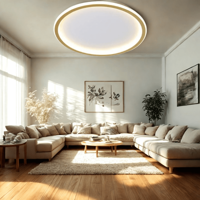 Glowlith nordisk LED-taklampe — avrundet, minimalistisk ramme, blendingsdempende optikk