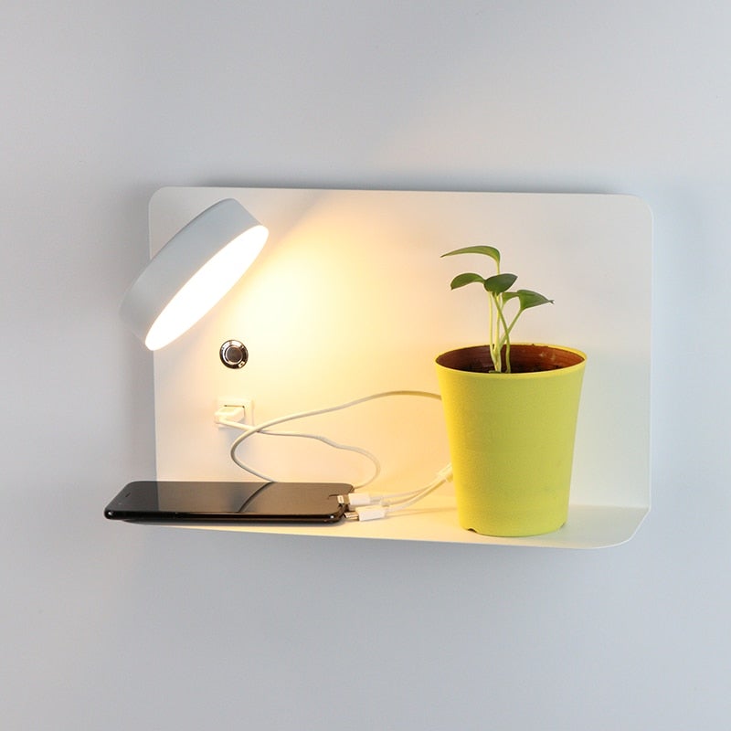 Montowana na ścianie lampa LED GlowNest — ładowanie przez USB, trzy niestandardowe kolory światła