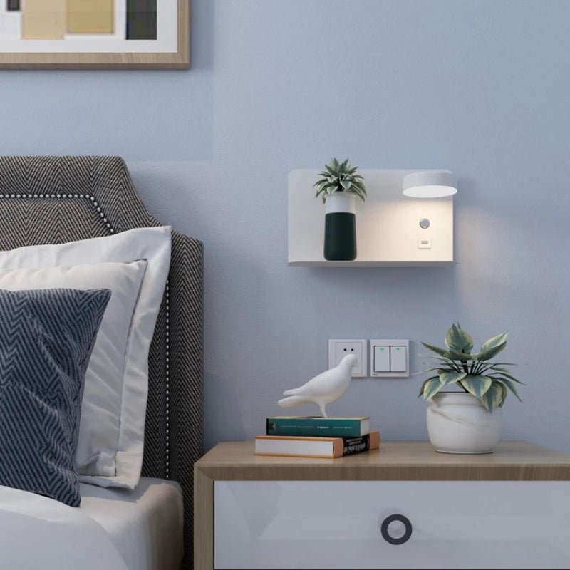 Montowana na ścianie lampa LED GlowNest — ładowanie przez USB, trzy niestandardowe kolory światła
