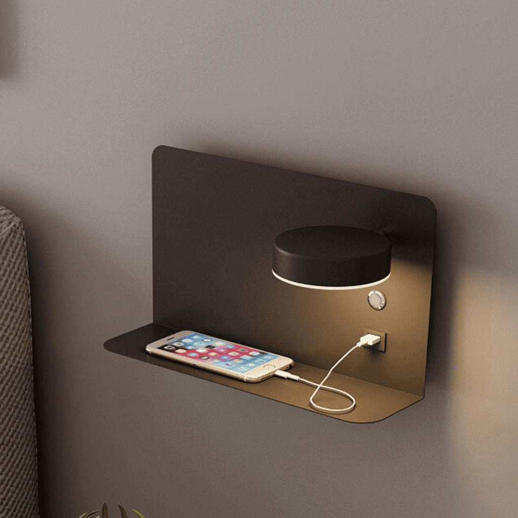 Montowana na ścianie lampa LED GlowNest — ładowanie przez USB, trzy niestandardowe kolory światła