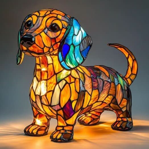 Lampka nocna LED GlowPaws 17 Cm z USB — elegancki portret psa