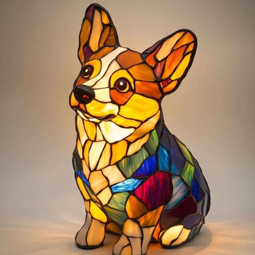 Lampka nocna LED GlowPaws 17 Cm z USB — elegancki portret psa