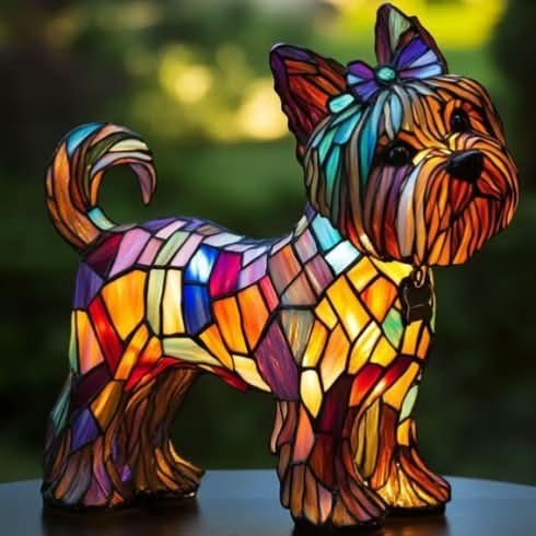 Lampka nocna LED GlowPaws 17 Cm z USB — elegancki portret psa