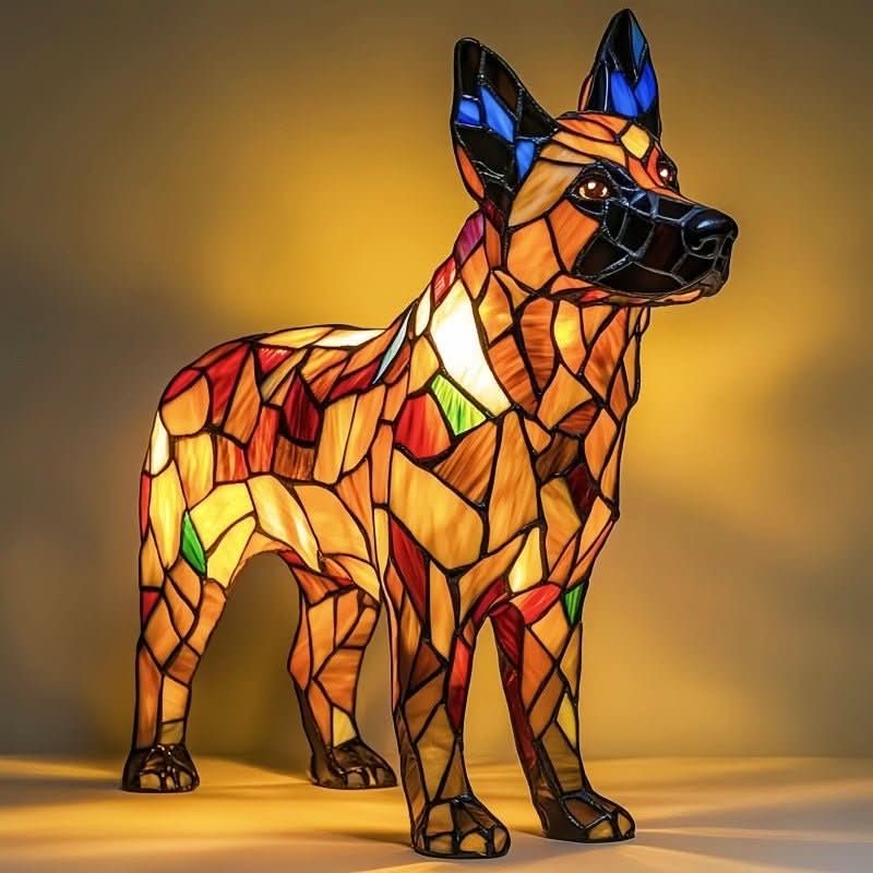 Lampka nocna LED GlowPaws 17 Cm z USB — elegancki portret psa