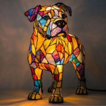 Lampka nocna LED GlowPaws 17 Cm z USB — elegancki portret psa