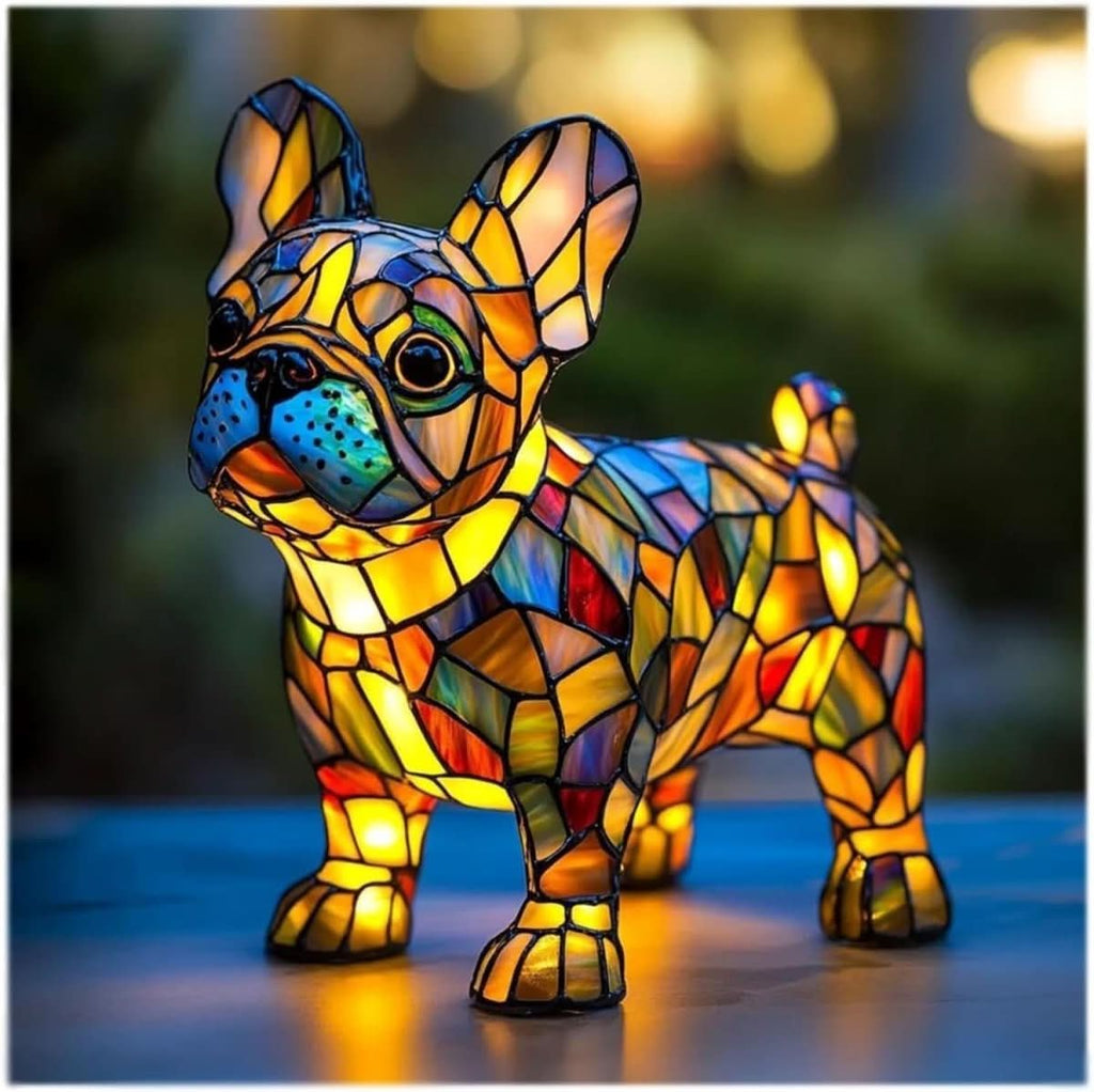 Lampka nocna LED GlowPaws 17 Cm z USB — elegancki portret psa