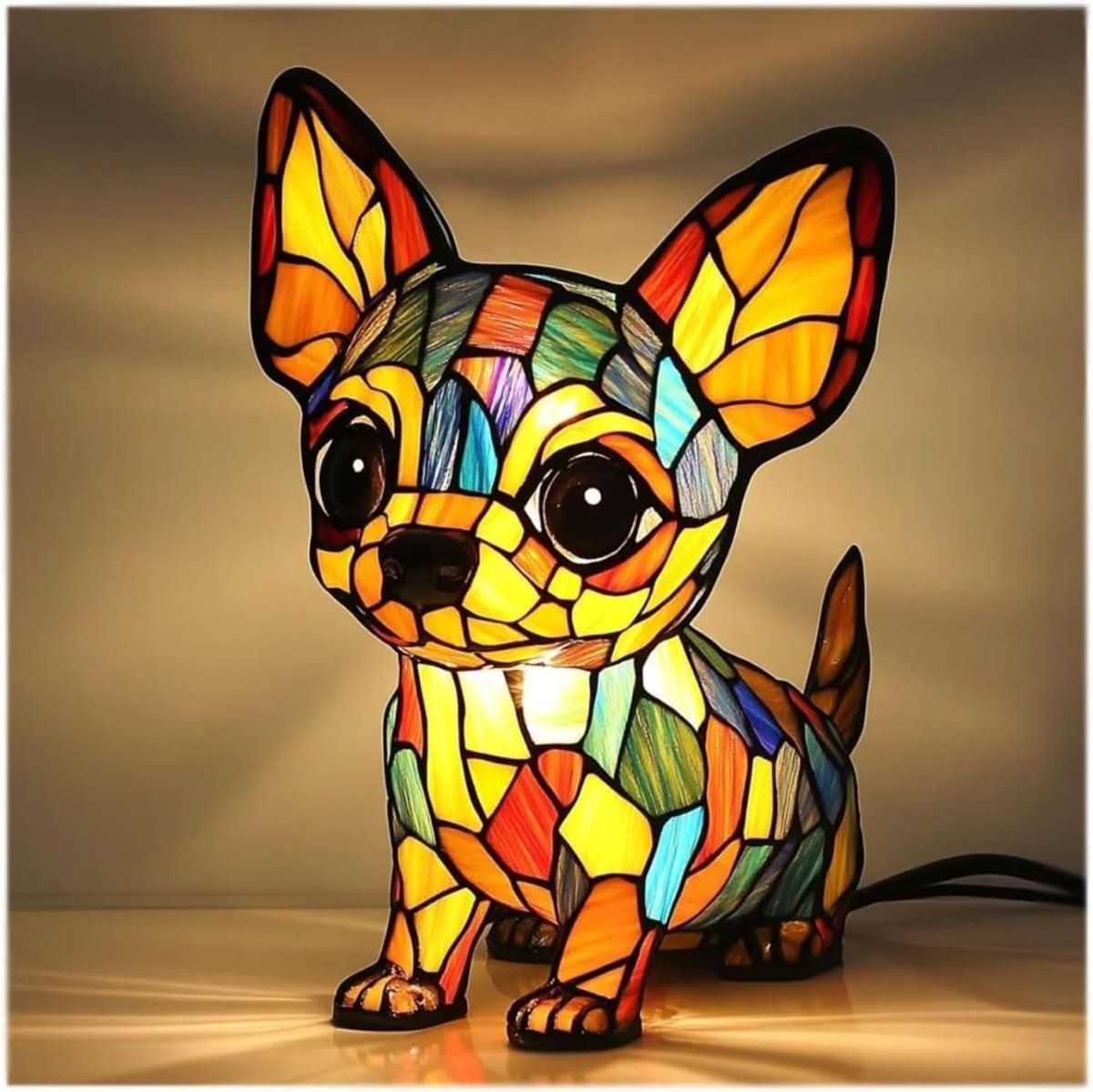 Lampka nocna LED GlowPaws 17 Cm z USB — elegancki portret psa