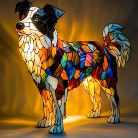 Lampka nocna LED GlowPaws 17 Cm z USB — elegancki portret psa