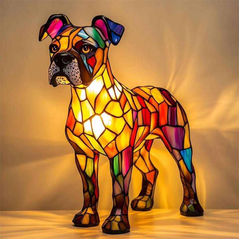 Lampka nocna LED GlowPaws 17 Cm z USB — elegancki portret psa