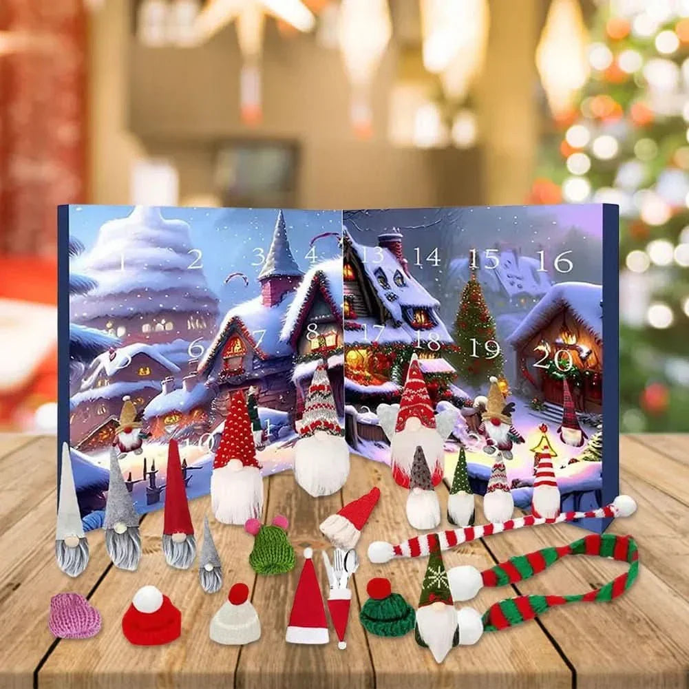Gnomelyn 2025-adventskalender voor de feestdagen — 24 unieke handgemaakte kabouterfiguren