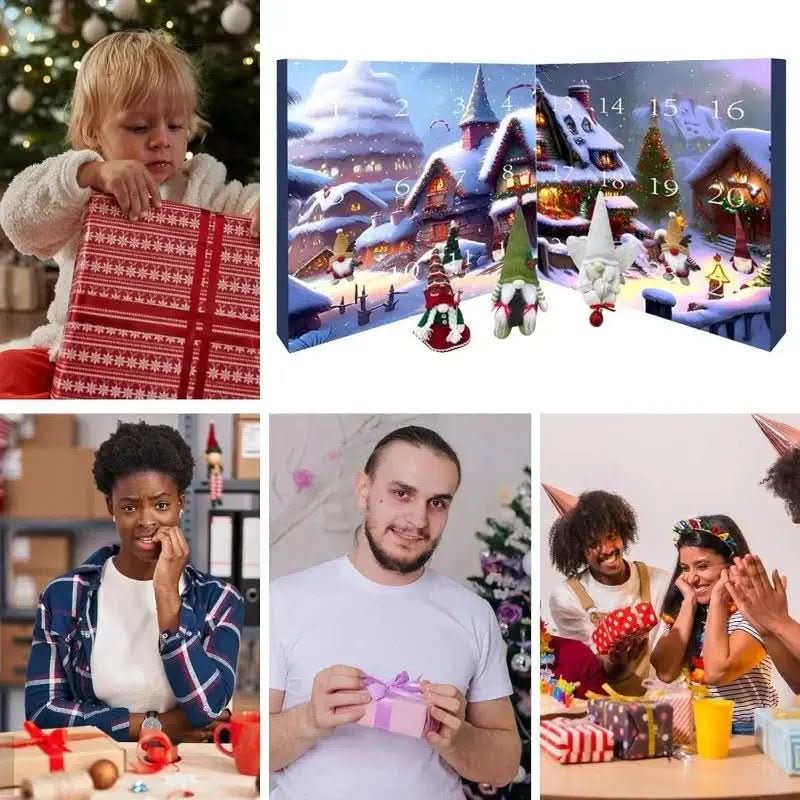 Gnomelyn 2025-adventskalender voor de feestdagen — 24 unieke handgemaakte kabouterfiguren