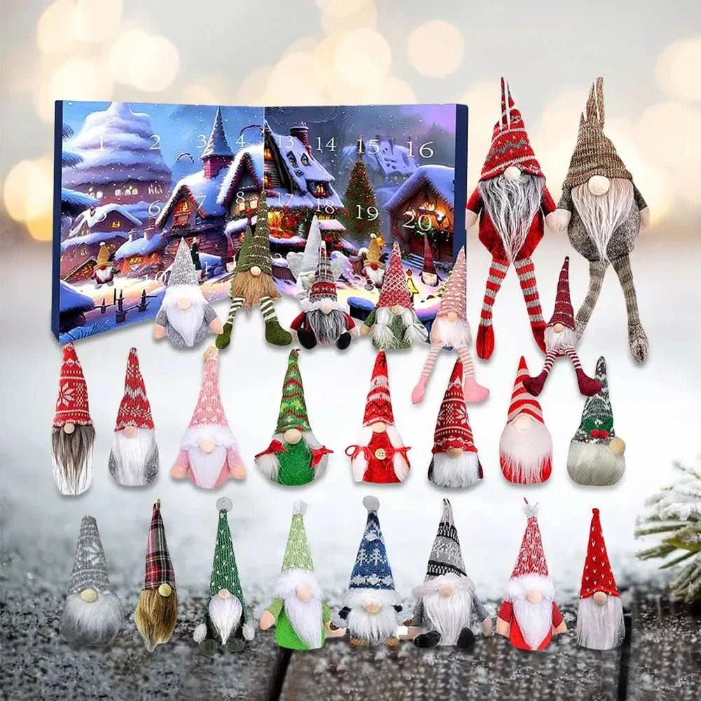 Gnomelyn 2025-adventskalender voor de feestdagen — 24 unieke handgemaakte kabouterfiguren