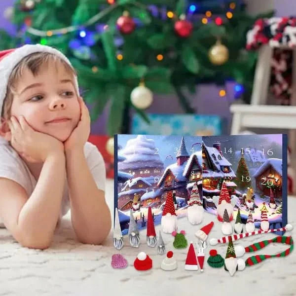 Gnomelyn 2025-adventskalender voor de feestdagen — 24 unieke handgemaakte kabouterfiguren