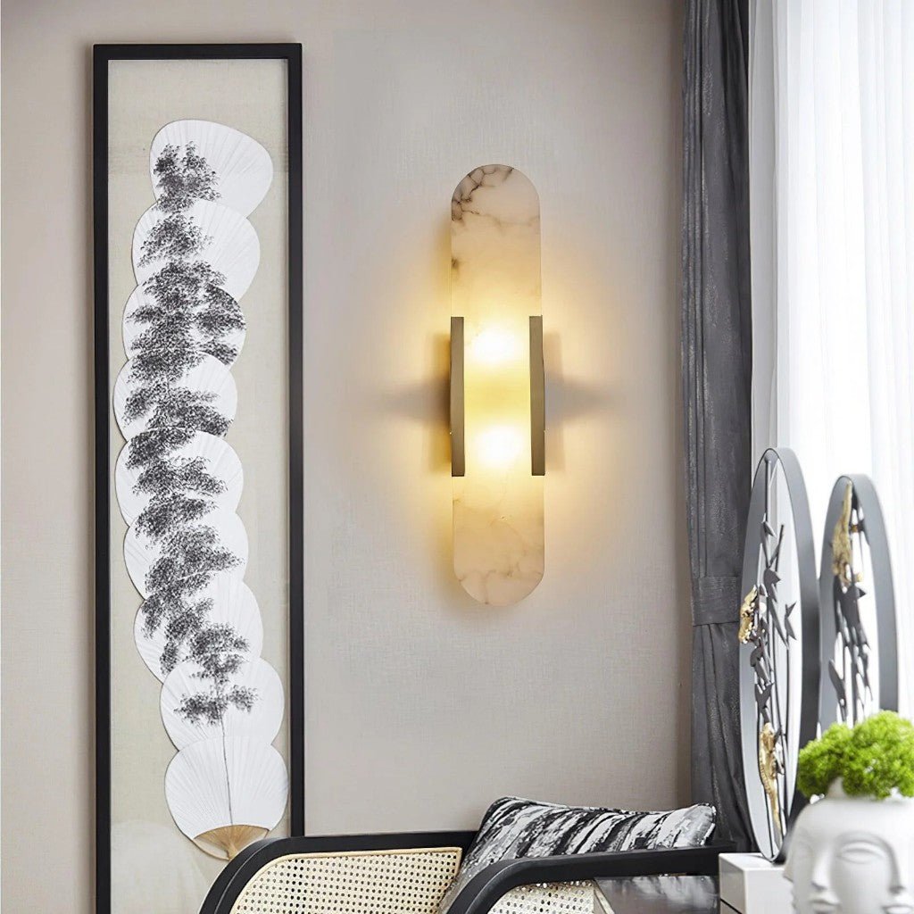 GoldArc led-wandlamp — tweekleurige afwerking in zwart en goud, eigentijds silhouet