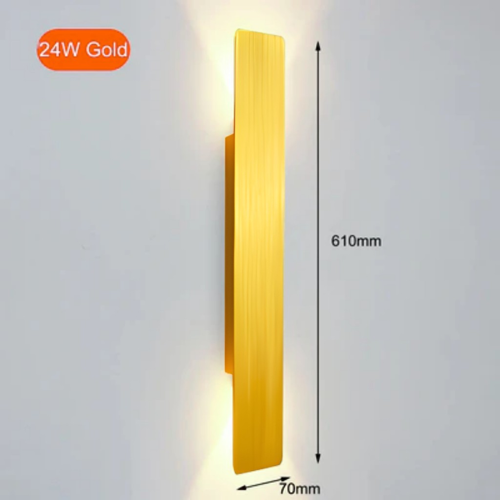 Applique moderna dorata a LED da esterno — alluminio impermeabile