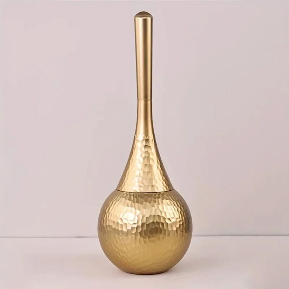 GoldenLuxe toiletborstel — elegante metallic glans, gebeeldhouwd profiel